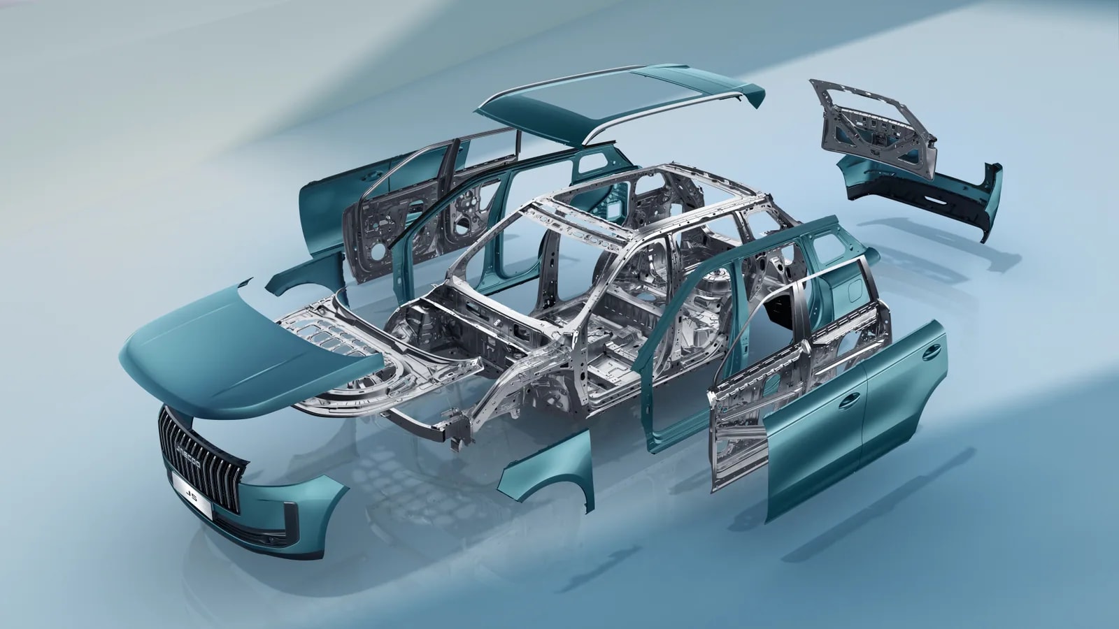 JAECOO 5 steel body structure illustration